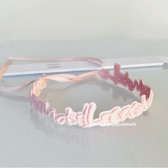 CHANEL Coco Mademoiselle Embroidered Letterings Decorative Ribbon Tie - Picture 2 of 8